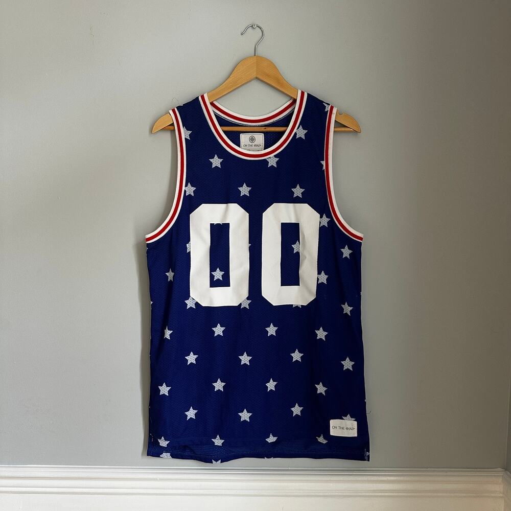 Urban Outfitters On The Byas American Flag Basketball Style Jersey Medium